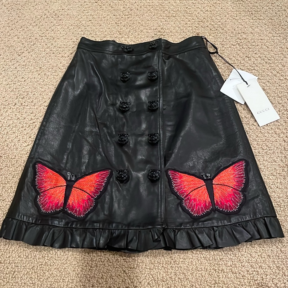 Gucci 2016 Leather Skirt